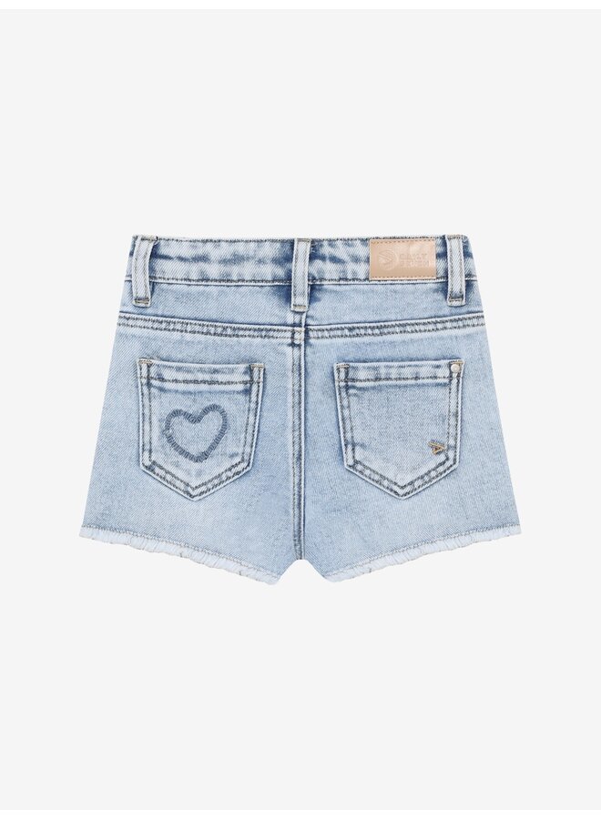 Daily7 - Denim shorts heart - Blue denim