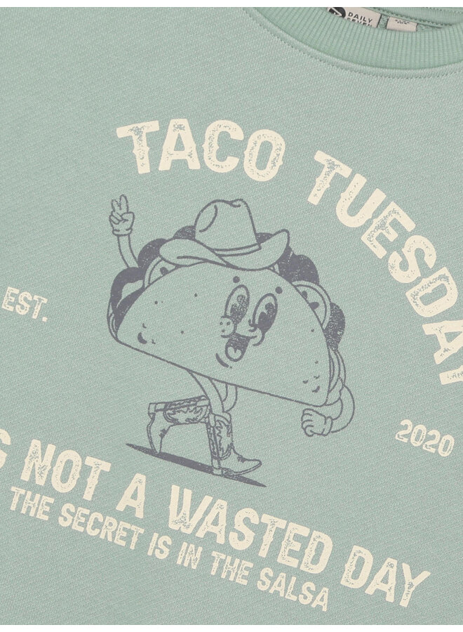 Daily7 - Oversized sweater print - Green milieu