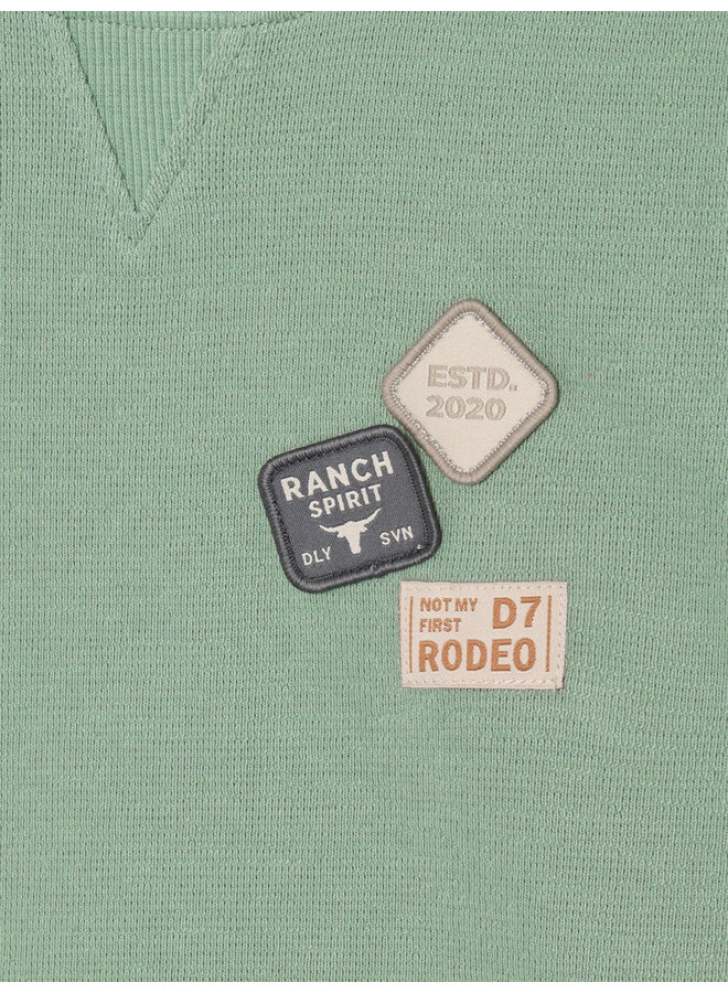 Daily7 - T-shirt basic badge - Green milieu