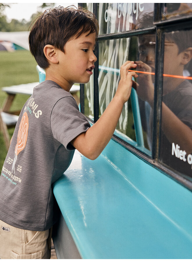 Daily7 - T-shirt structure print - Thunderstorm