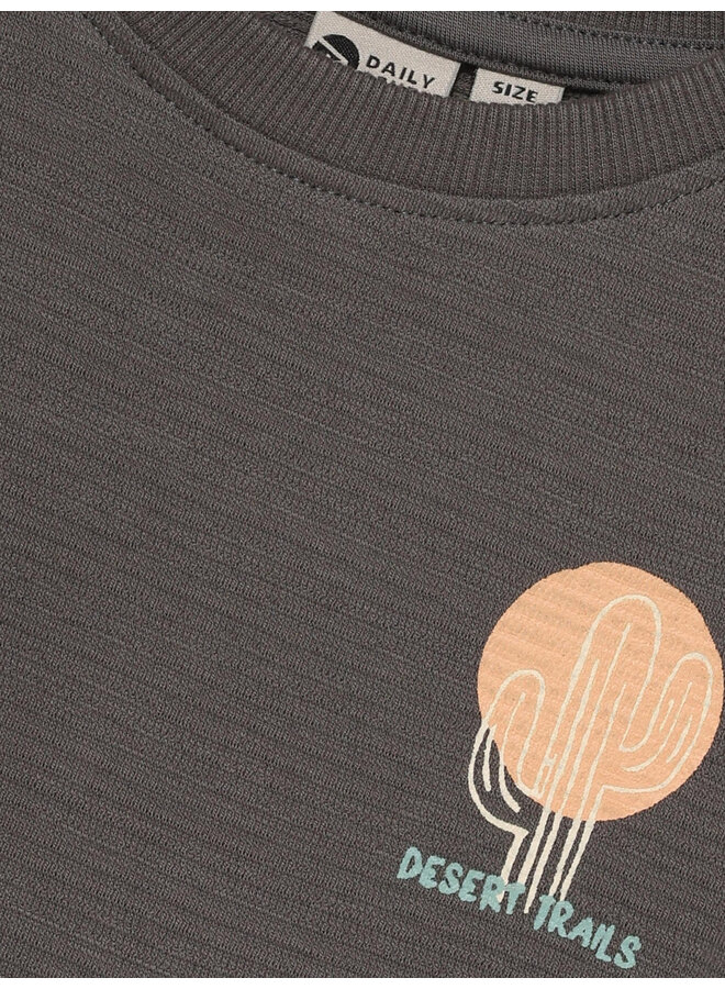 Daily7 - T-shirt structure print - Thunderstorm