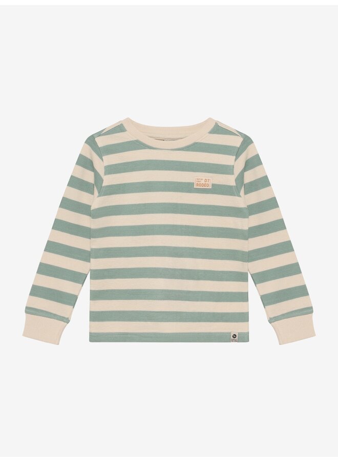 Daily7 - T-shirt longsleeve stripe - Green milieu