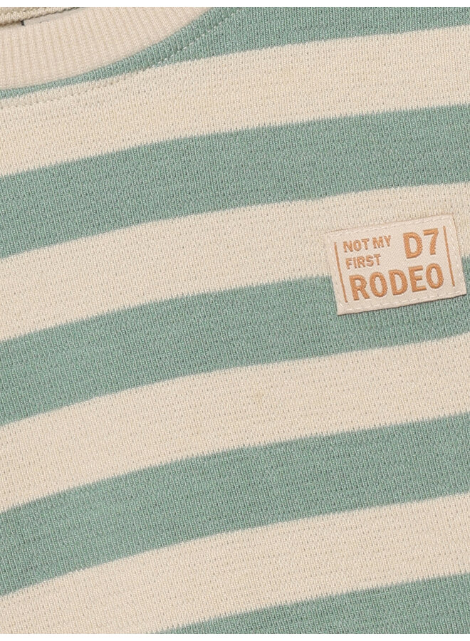 Daily7 - T-shirt longsleeve stripe - Green milieu