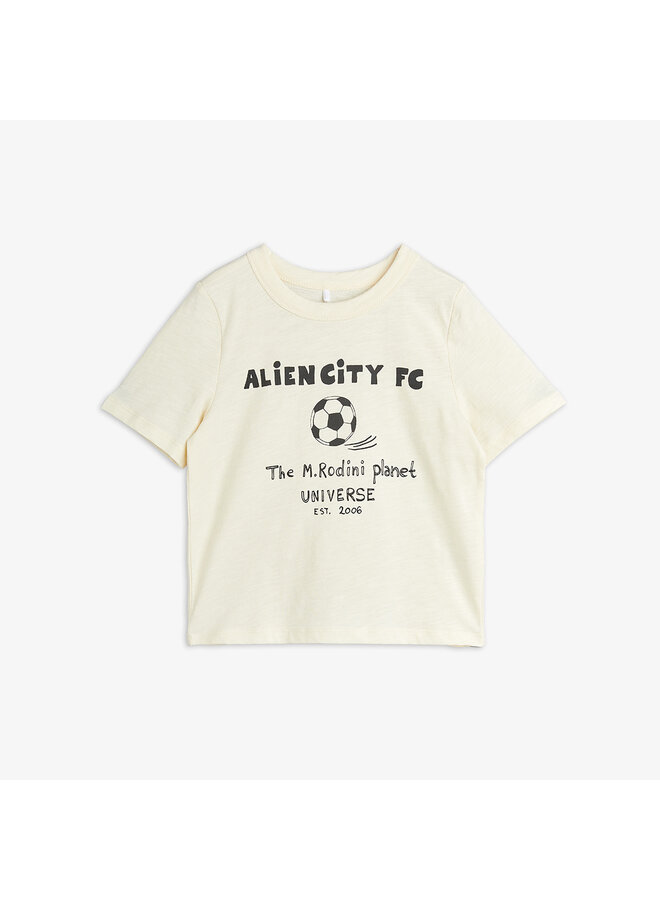 Mini Rodini - Alien City FC sp ss tee - Off-white