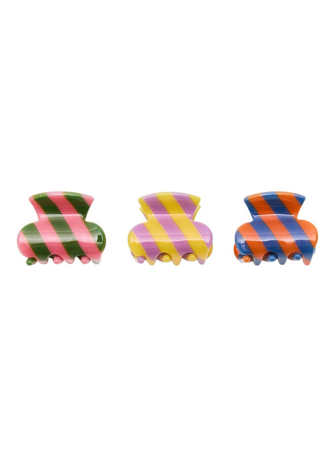 Mimi & Lula - Striped mini claw clips - Bright multi