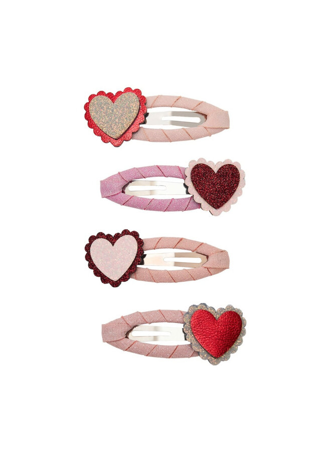 Scalloped heart clic clacs - Pink multi