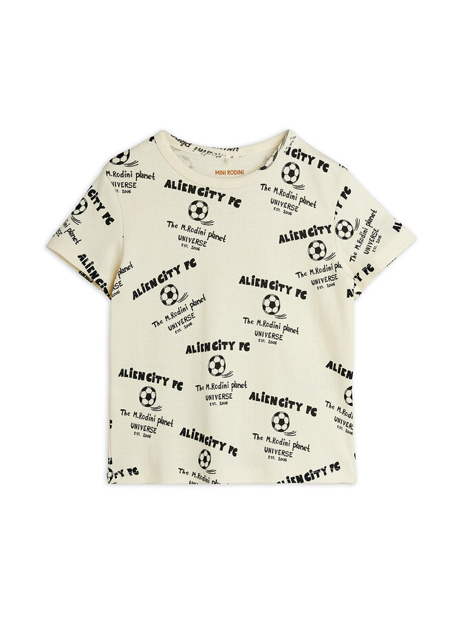 Mini Rodini - Alien City FC aop ss tee - White