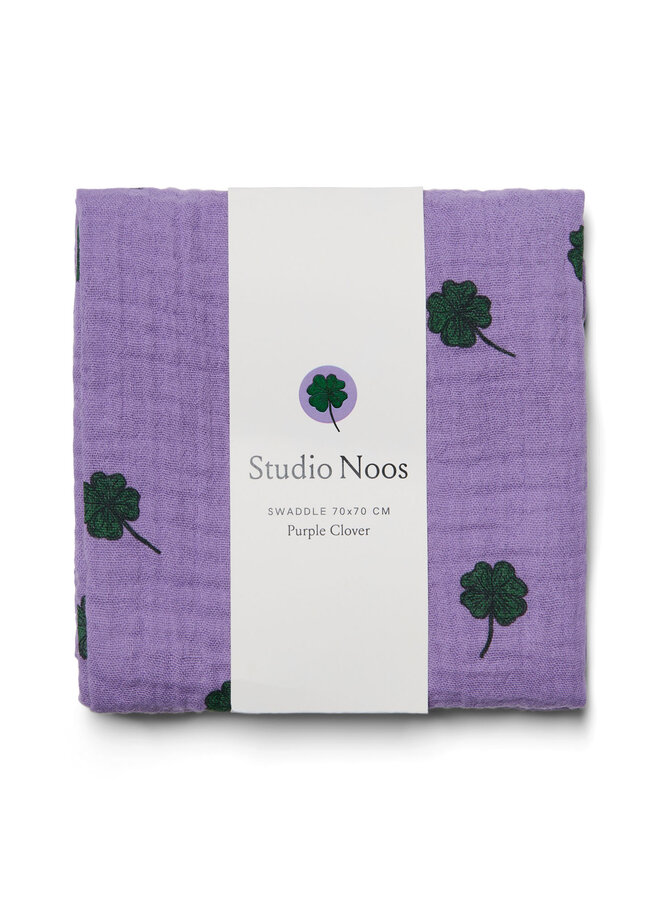 Studio Noos - Swaddle print medium - Purple clover