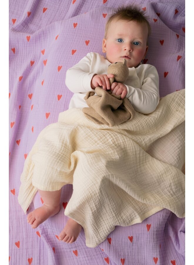 Studio Noos - Swaddle print medium - Purple hearts