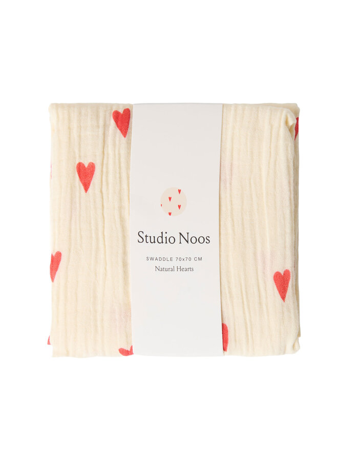 Swaddle print medium - Beige hearts
