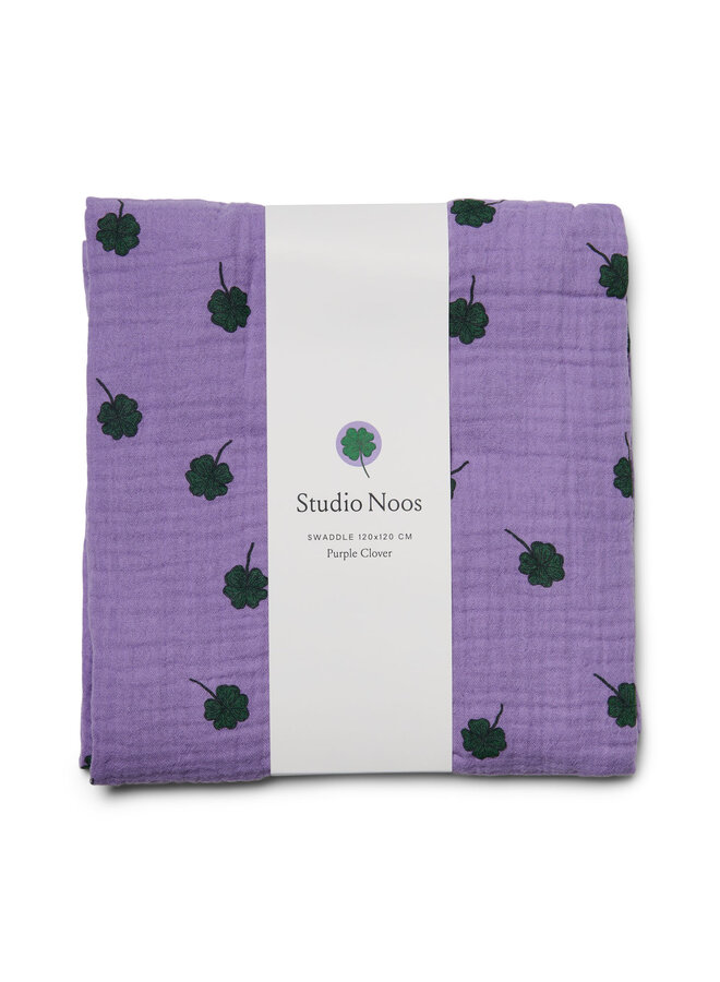Swaddle print large - Purple clover