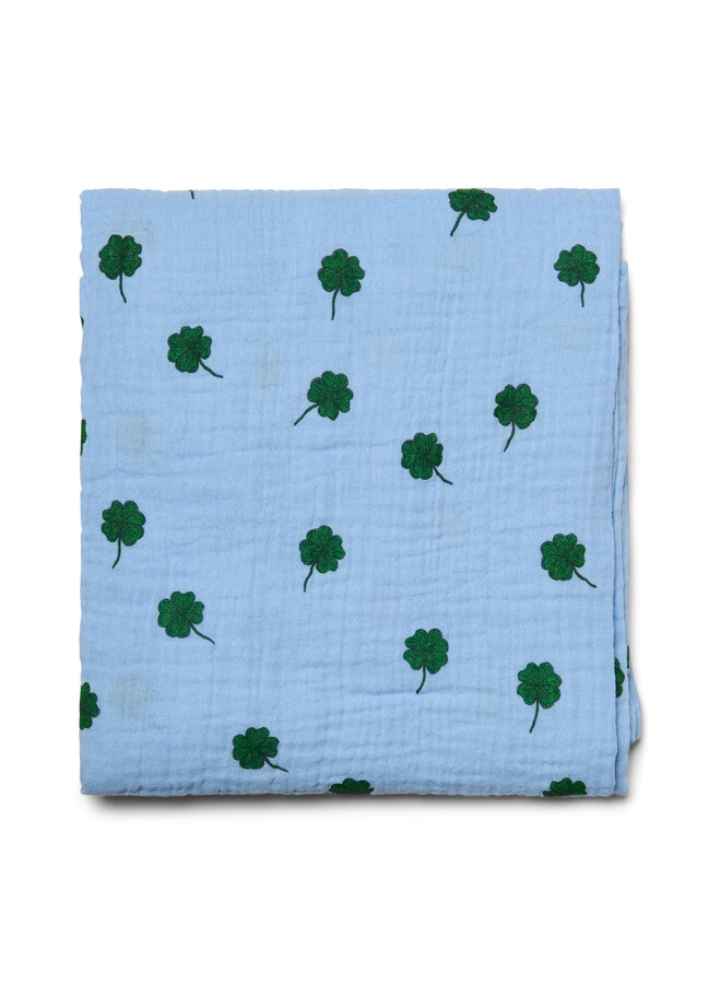 Studio Noos - Swaddle print large - Light blue clover