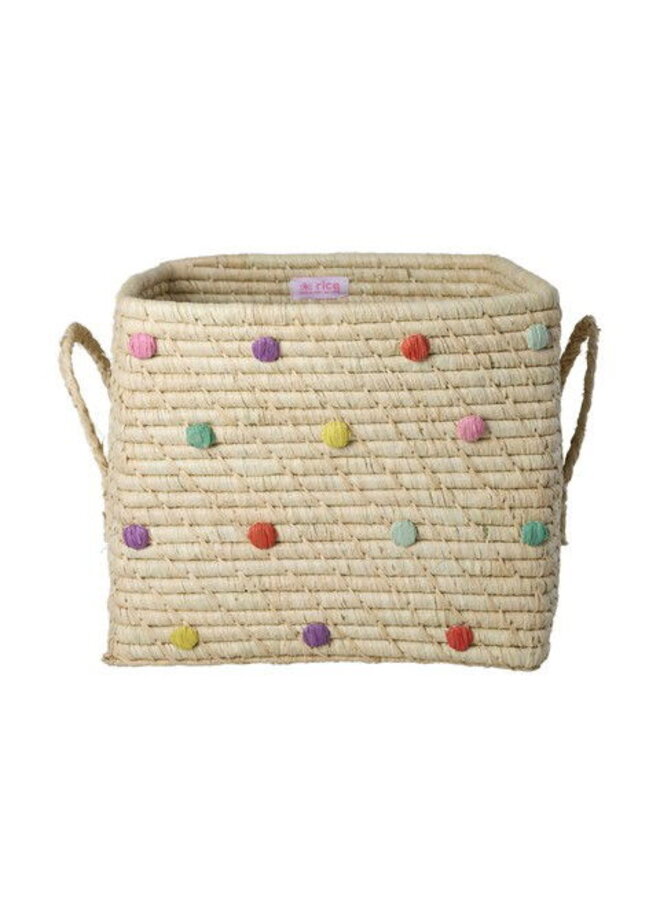 Raffia opbergmand - Stippen
