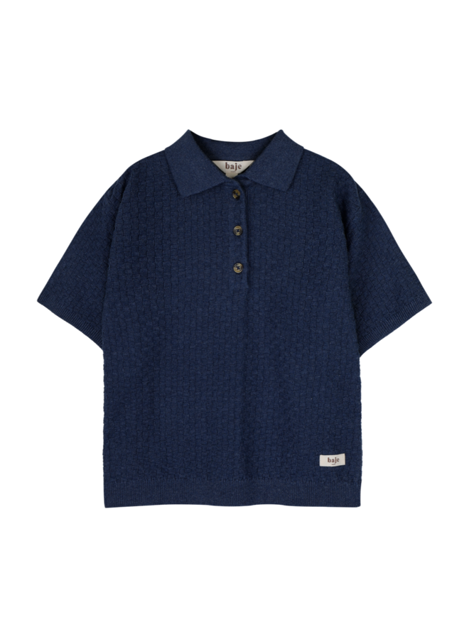 Leslie x Baje Studio - Milo shortsleeve polo - Blue dark