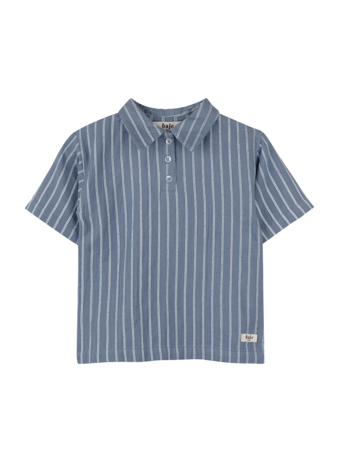Leslie x Baje Studio - Messo shortsleeve polo - Blue stone