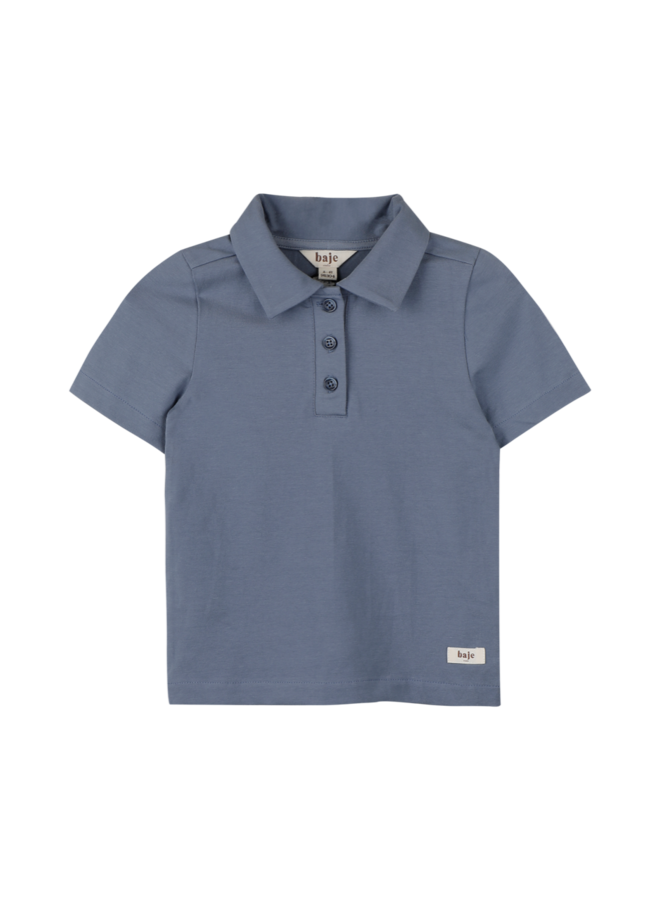 Leslie x Baje Studio - Mason shortsleeve polo - Blue stone