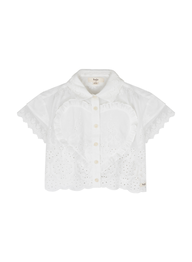 Baje Studio - Louni blouse shortsleeve - Off-white