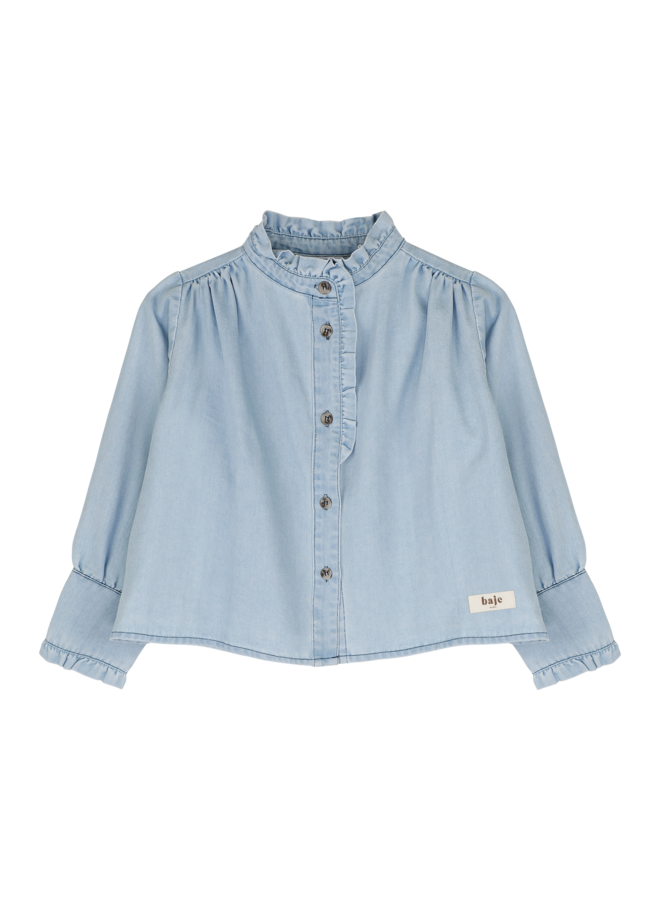 Baje Studio - Lala blouse longsleeve - Blue denim light
