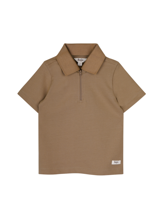 Hervas shortsleeve polo - Brown coconut
