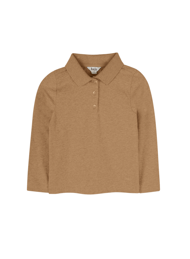 Baje Studio - Elx longsleeve polo - Brown coconut