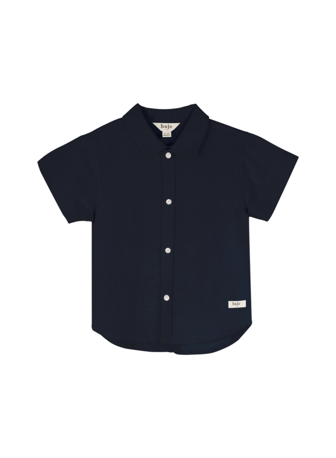 Leslie x Baje Studio - Moises blouse shortsleeve - Blue dark