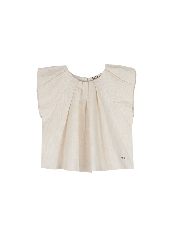 Baje Studio - Moire blouse shortsleeve - Beige