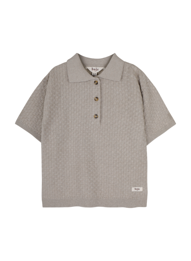 Leslie x Baje Studio - Milo shortsleeve polo - Taupe gray