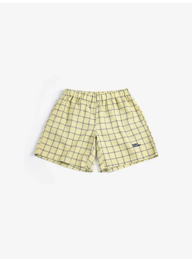 Bobo Choses - Spicy window pane woven bermuda shorts - Yellow