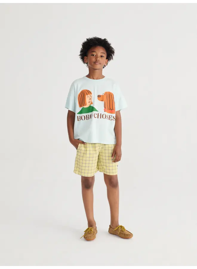 Bobo Choses - Spicy window pane woven bermuda shorts - Yellow