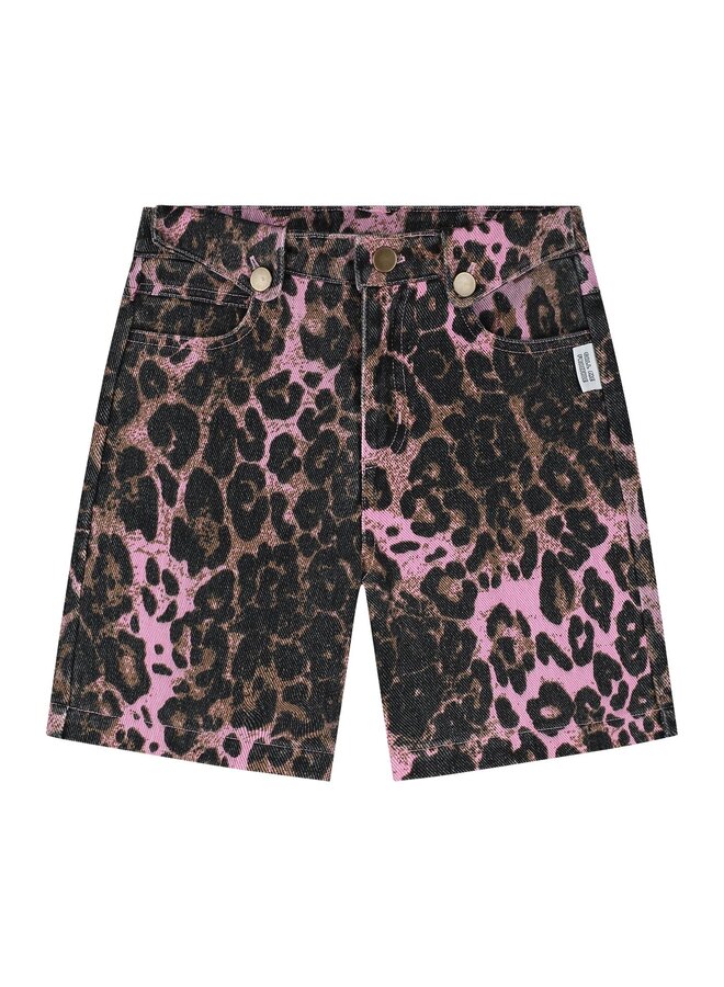 Pink leopard shorts