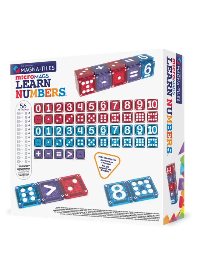 MAGNA-TILES - MicroMAGS learn numbers - 56 stuks