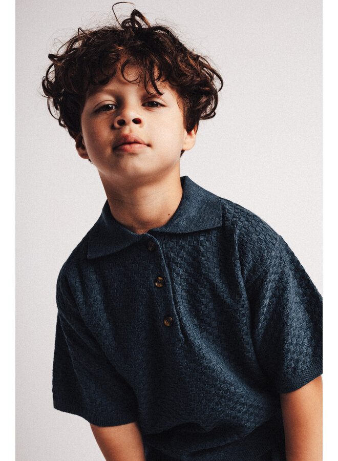 Baje Studio -  Milo shortsleeve polo - Blue dark