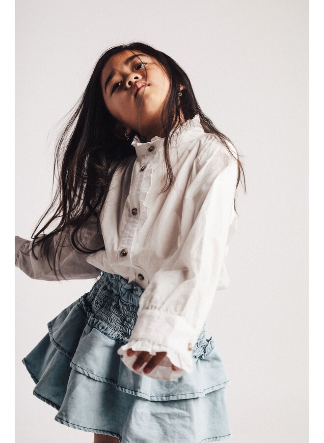 Baje Studio - Lydia blouse longsleeve - White snow