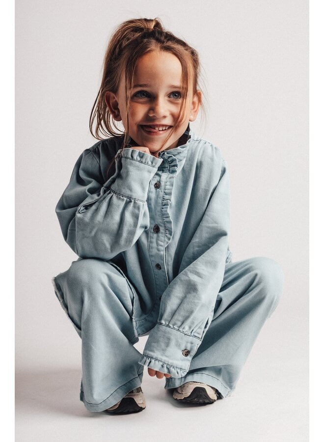 Baje Studio - Lala blouse longsleeve - Blue denim light