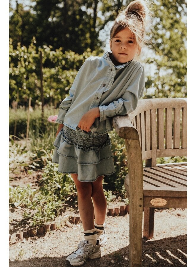 Baje Studio - Lala blouse longsleeve - Blue denim light