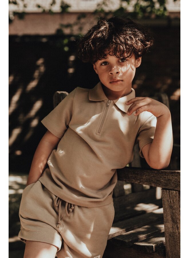 Baje Studio - Hervas shortsleeve polo - Taupe cafe