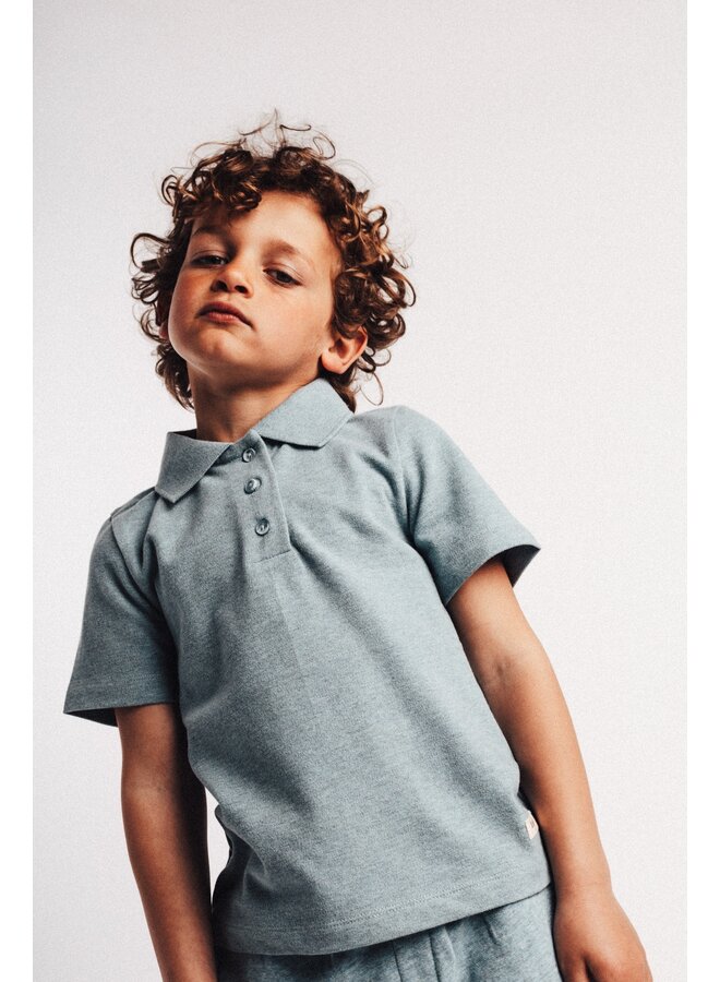 Baje Studio - Gijon shortsleeve polo - Blue sea