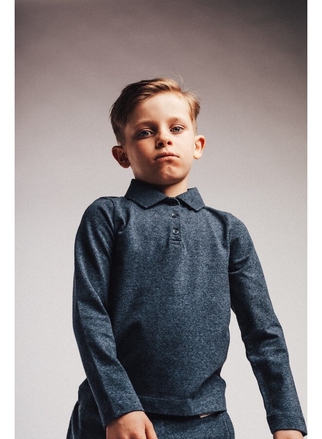 Baje Studio - Elx longsleeve polo - Blue dark