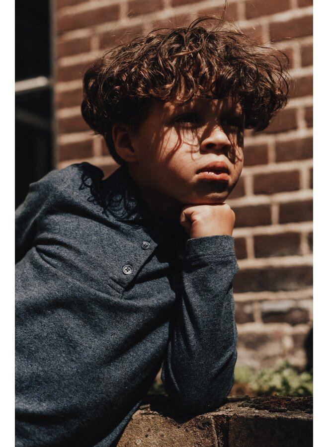 Baje Studio - Elx longsleeve polo - Blue dark