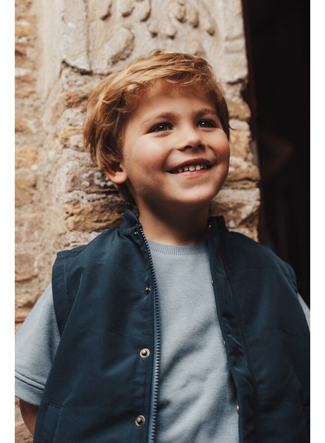 Leslie x Baje Studio - Mylo shortsleeve - Blue stone