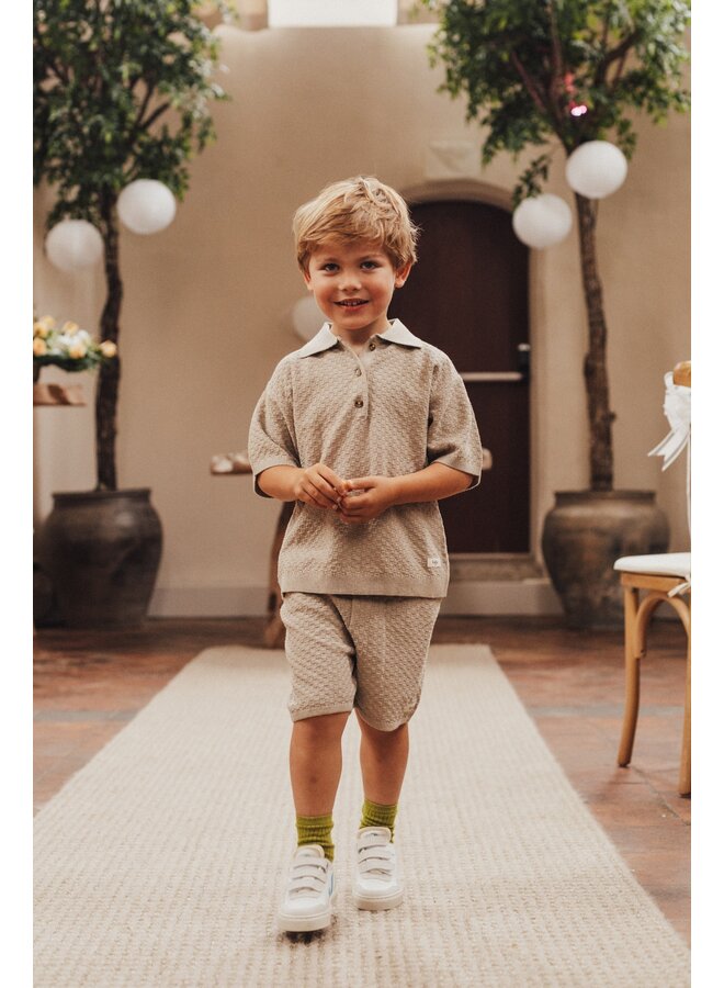 Leslie x Baje Studio - Milo shortsleeve polo - Taupe gray