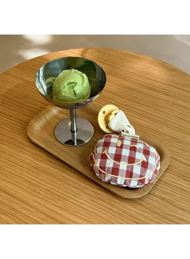 Pacifier cloth pomme - Checked bisous brique