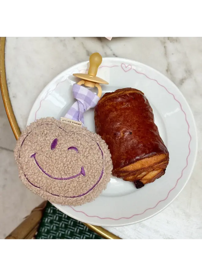 Pacifier cloth pomme - Teddy lucky lila