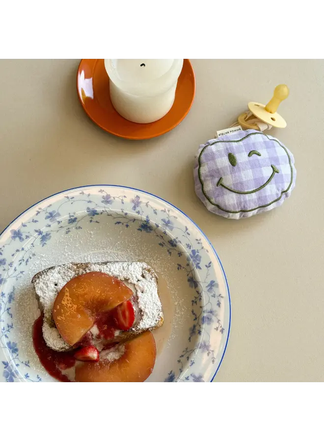 Atelier Pomme - Pacifier cloth pomme - Checked lila