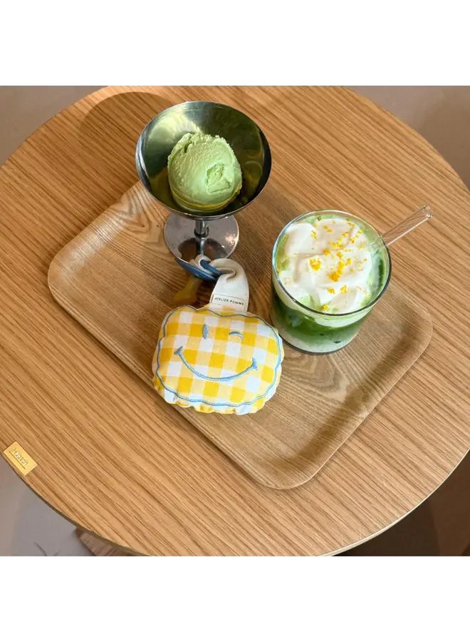 Atelier Pomme - Pacifier cloth pomme - Checked butter yellow