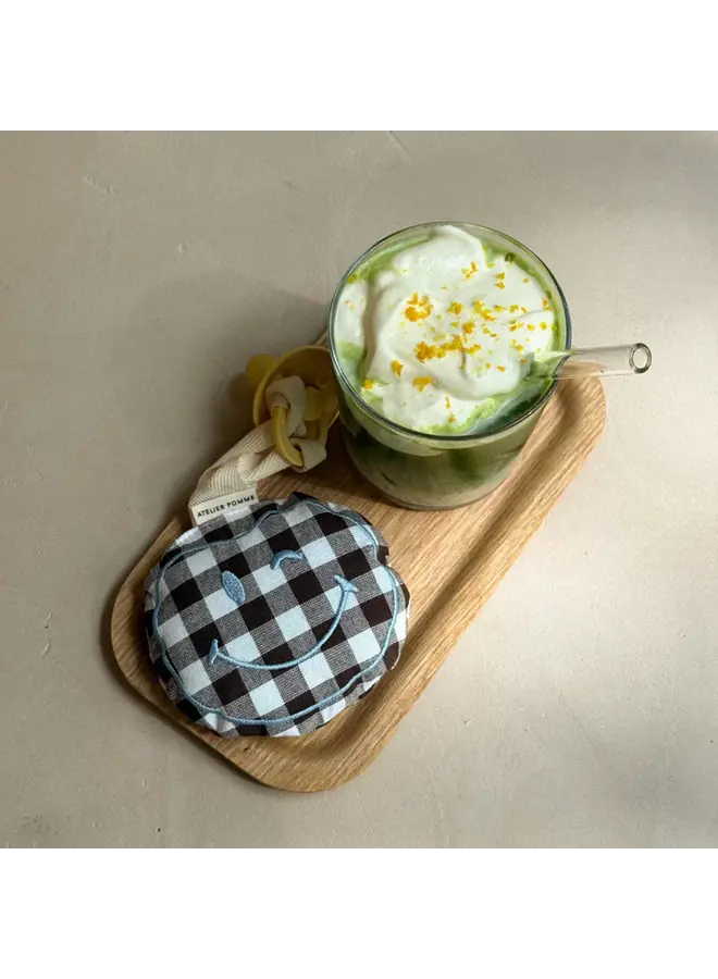 Atelier Pomme - Pacifier cloth pomme - Checked better brownie