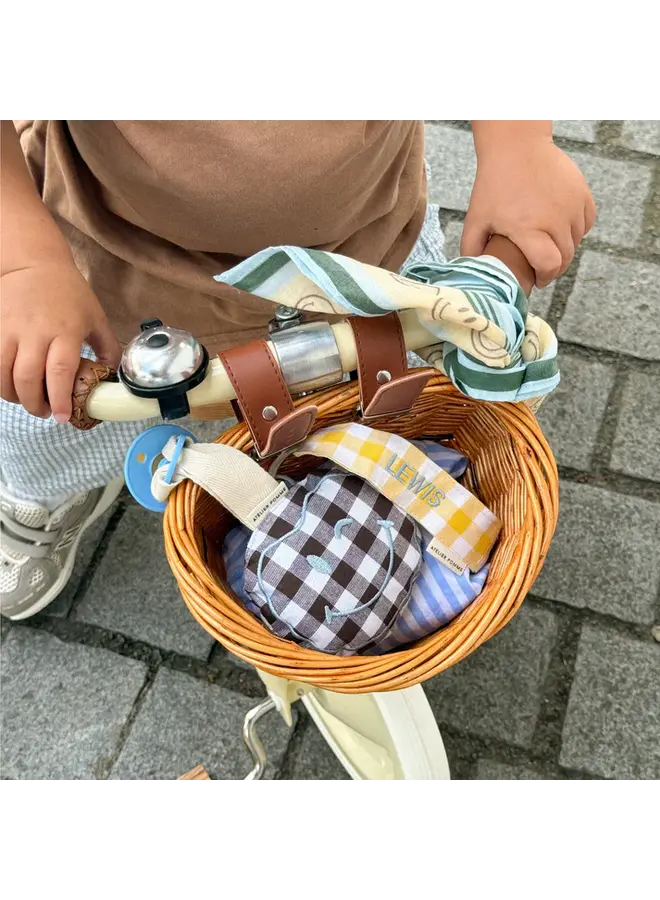 Atelier Pomme - Pacifier cloth pomme - Checked better brownie