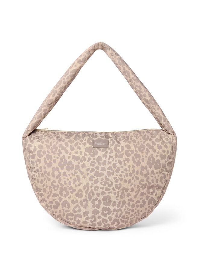 Puffy cross body bag - Beige leopard