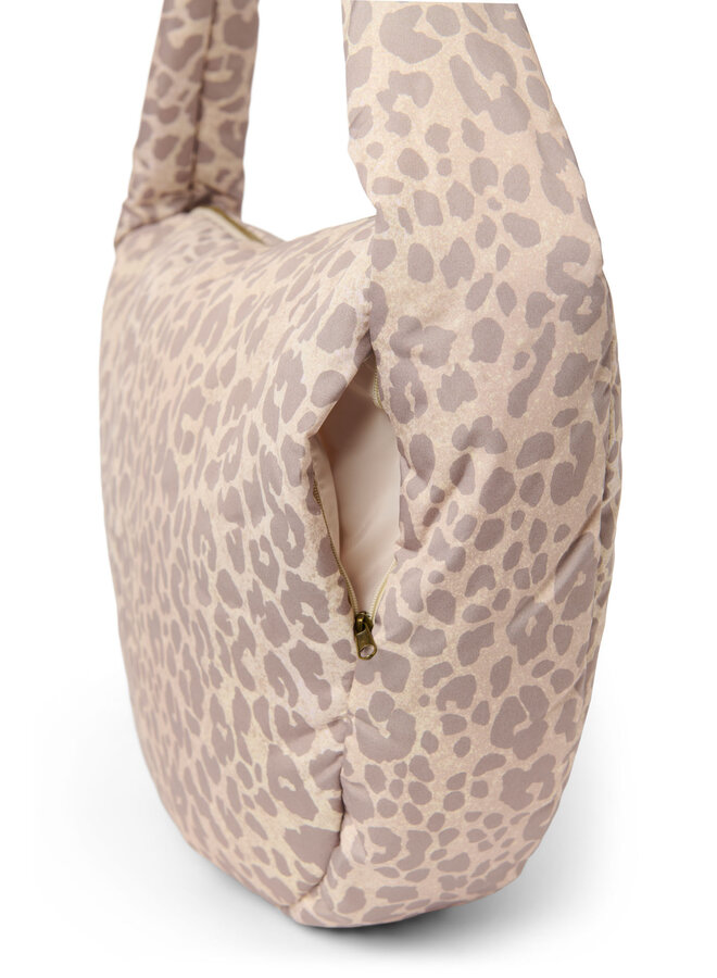 Puffy cross body bag - Beige leopard