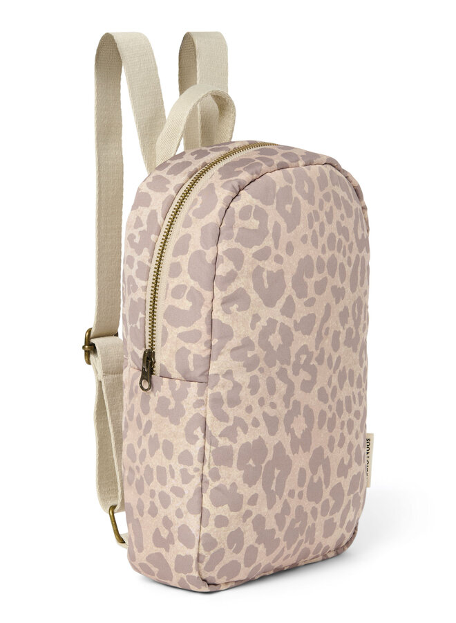 Puffy mini backpack - Beige leopard